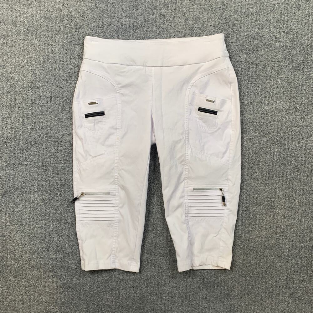 Jamie Sadock Pants Womens 2 Off White Skinnylicious Knee Capri Utility Cargo